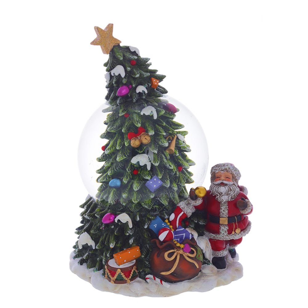 Фигурка декоративная в стеклянном шаре с музыкой Елка 9см 14х12х20см полимерные материалы, стекло ар по цене 