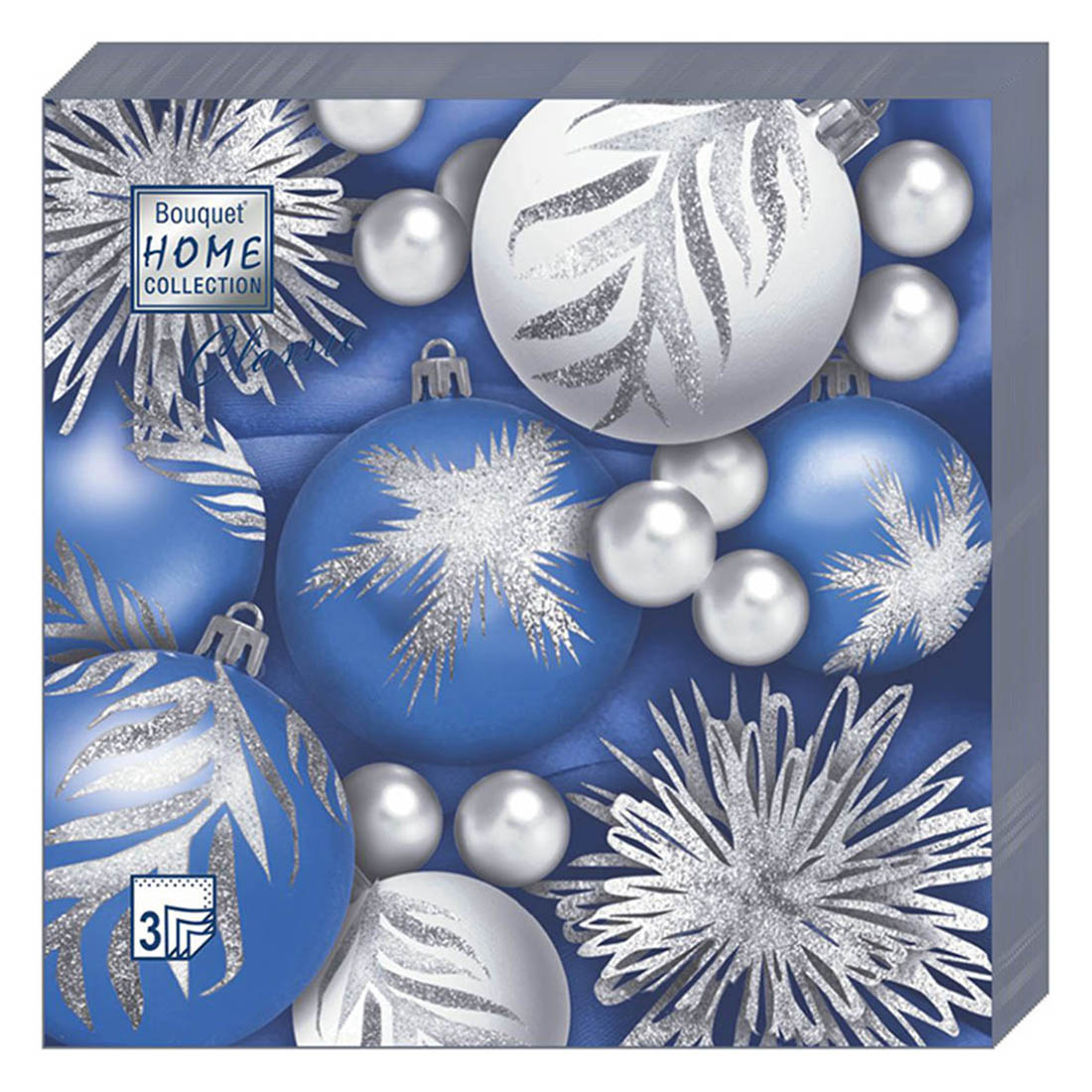 Салфетки бумажные Новогодние игрушки 33х33см 3-х слойные 20л арт.37504 по цене 