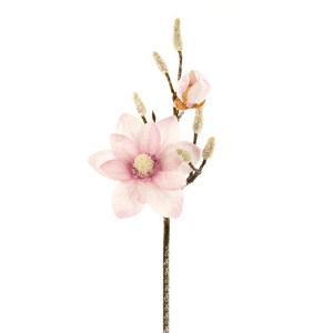 Магнолия с глиттером розовый 43 см по цене 