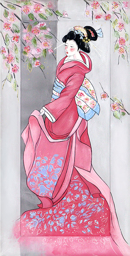 Картина - репродукция Цветущий сад- сакура 30х70см арт.8Л3832 по цене 