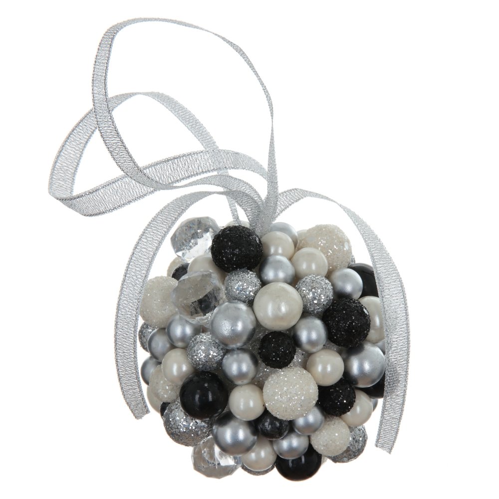 Изделие декоративное Шар Гламур, серебро 9х9х9,5см по цене 