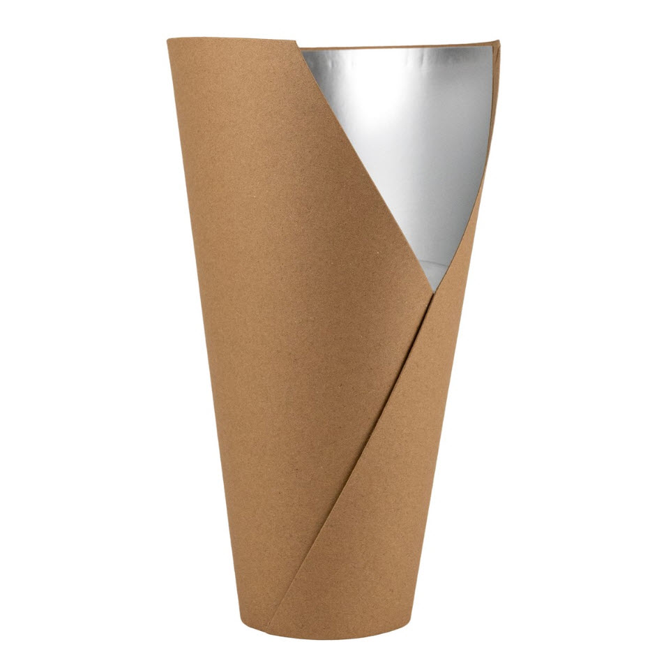 Кашпо со вставкой 18х9х30см, натуральный по цене 