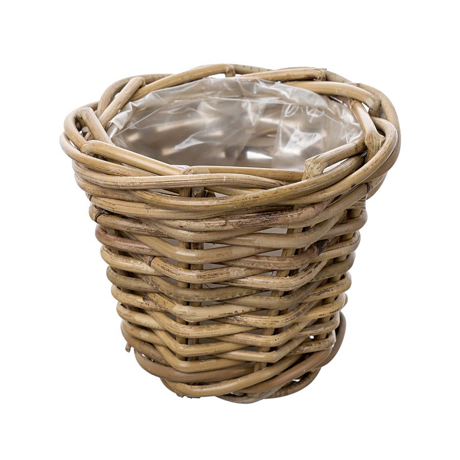 Кашпо плетеное ротанг серый 17x15см по цене 