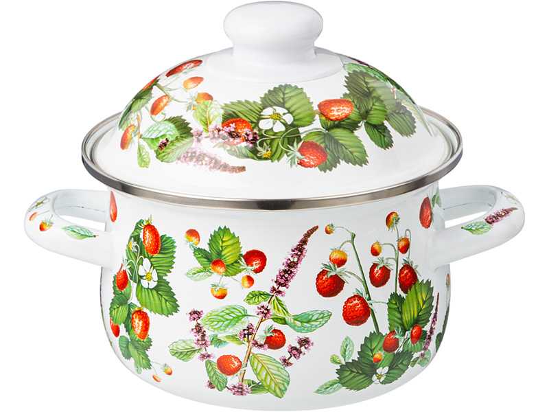 Кастрюля Агнесс с крышкой эмаль зеленый 16х10см 1,5л арт.934-560 по цене 