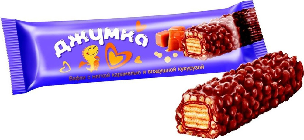 Батончик Джумка вафельный с карамелью и воздушной кукурузой 37г по цене 