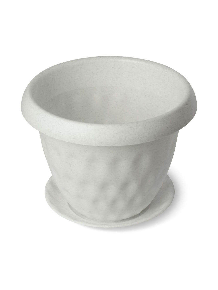 Горшок с поддоном Розетта 13л 34см пластик мрамор по цене 