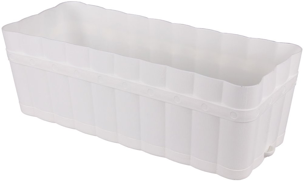 Ящик для цветов АЛЬТЕРНАТИВА Изюминка с поддоном пластик L46см V12л белый по цене 