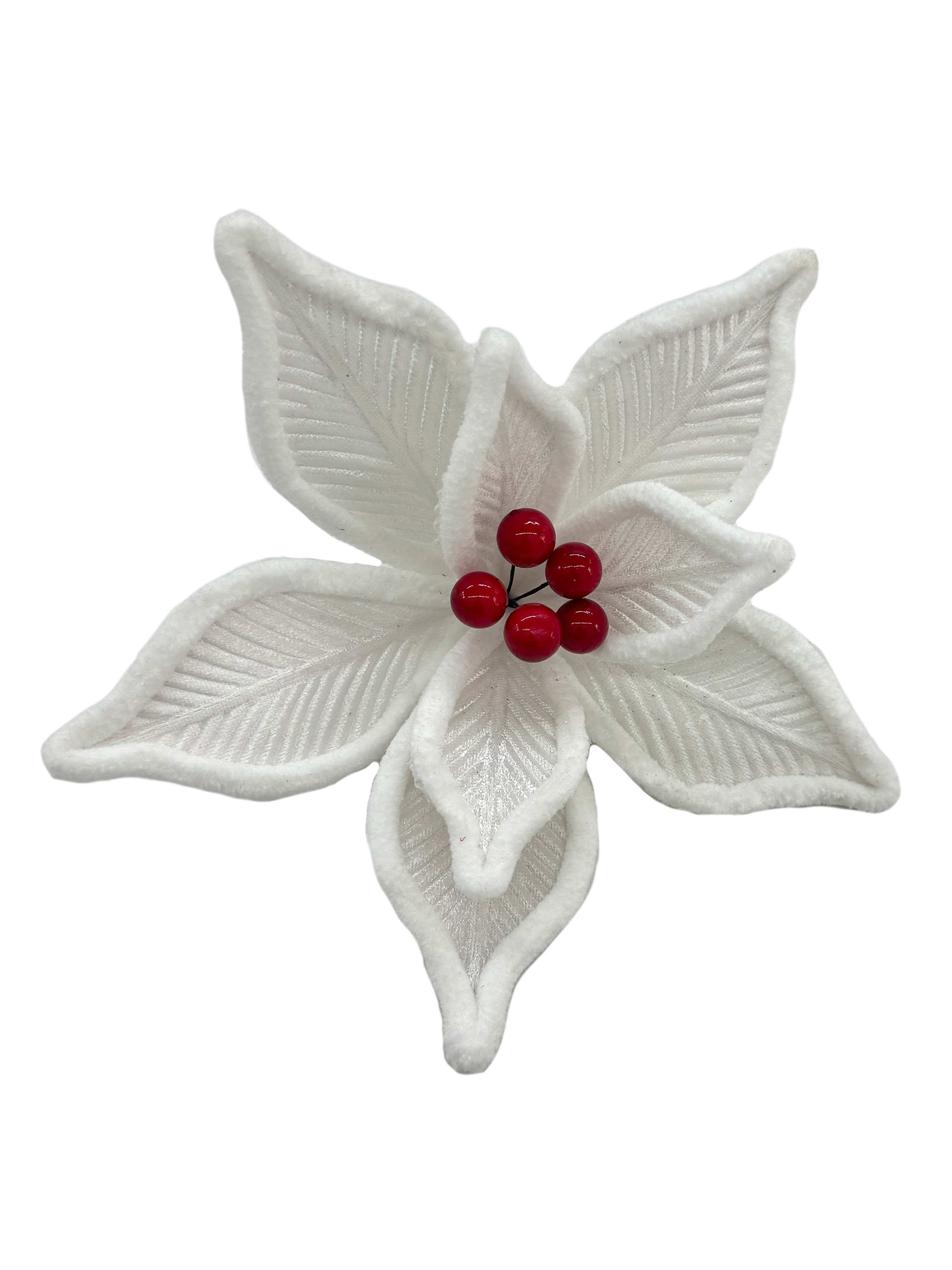 Украшение елочное Цветок на клипсе 20х20х12см арт.92430 по цене 