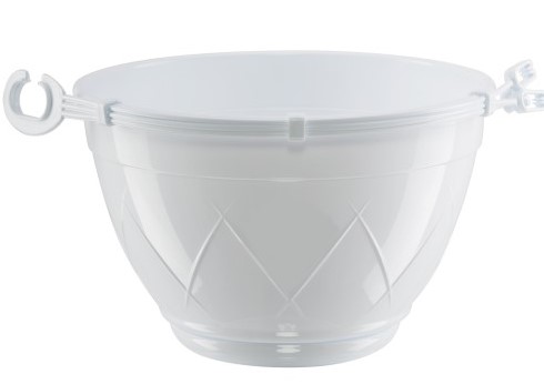 Кашпо подвесное Сантино Лилия с поддоном пластик d-23,5см h-14см V-4л белый по цене 