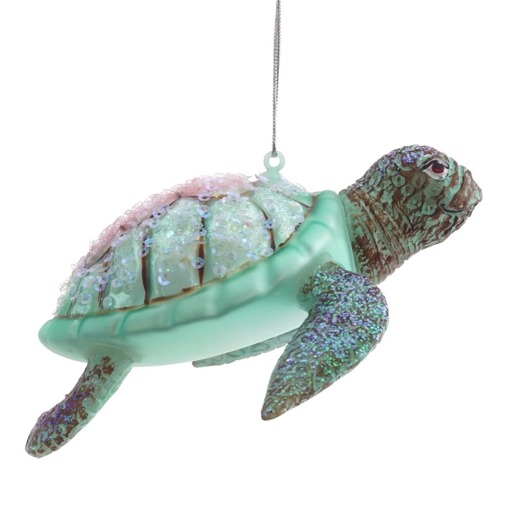 Украшение новогоднее Черепаха 10х6х13см, стекло арт.813077 по цене 