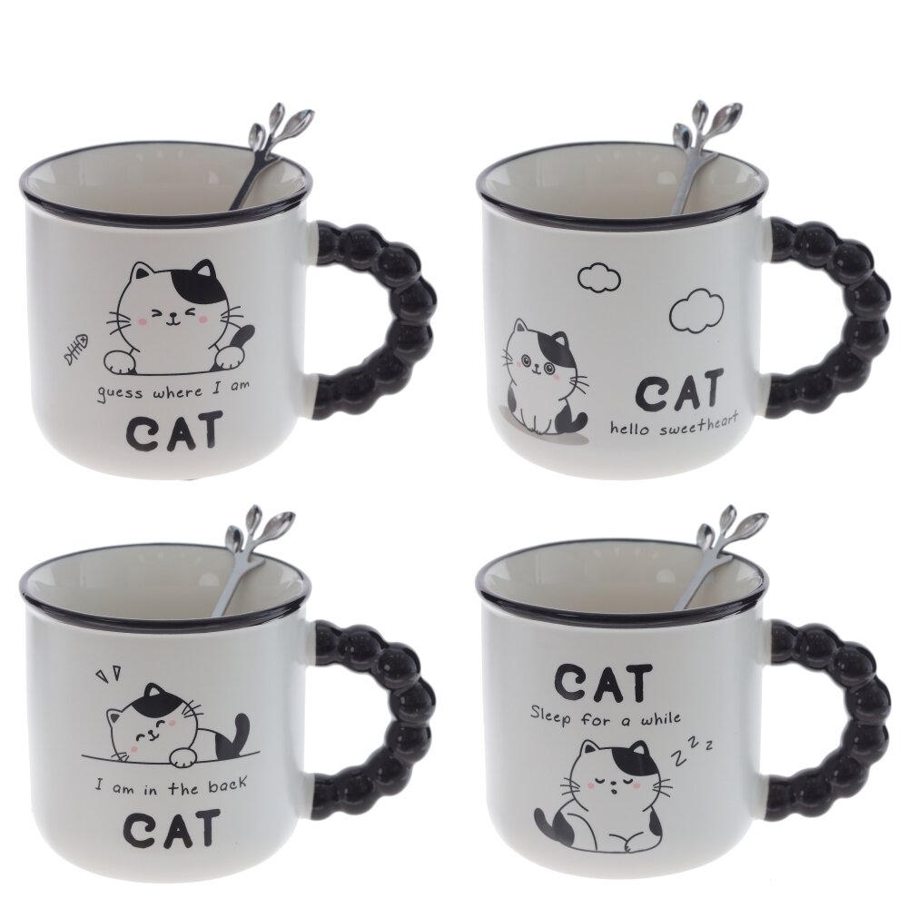 Кружка с ложкой 4в. 300мл арт.800119 по цене 