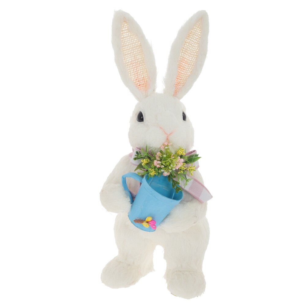 Фигурка декоративная Заяц с цветами 11х12х28см арт.797602 по цене 