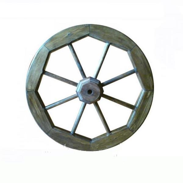 Колесо декоративное большое, дерево сосна, орех 72х72х8,5см по цене 