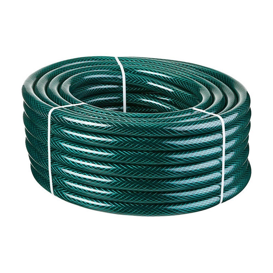 Шланг поливочный ПВХ трёхслойный армированный зеленый 1/2 25м по цене 