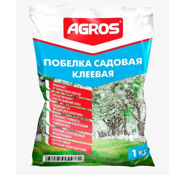 Побелка Агрос садовая клеевая 1кг по цене 