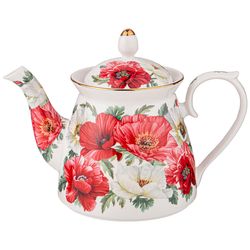 Чайник Маки фарфор белый 1000мл Китай по цене 