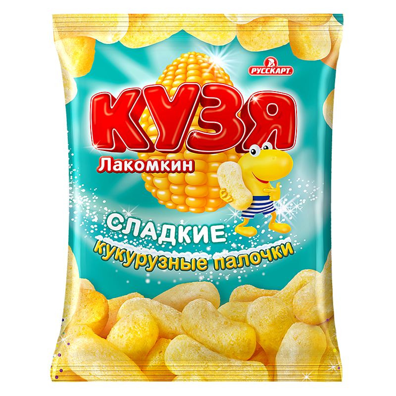 Кукурузные палочки Русскарт Кузя Лакомкин с сахарной пудрой 100г по цене 