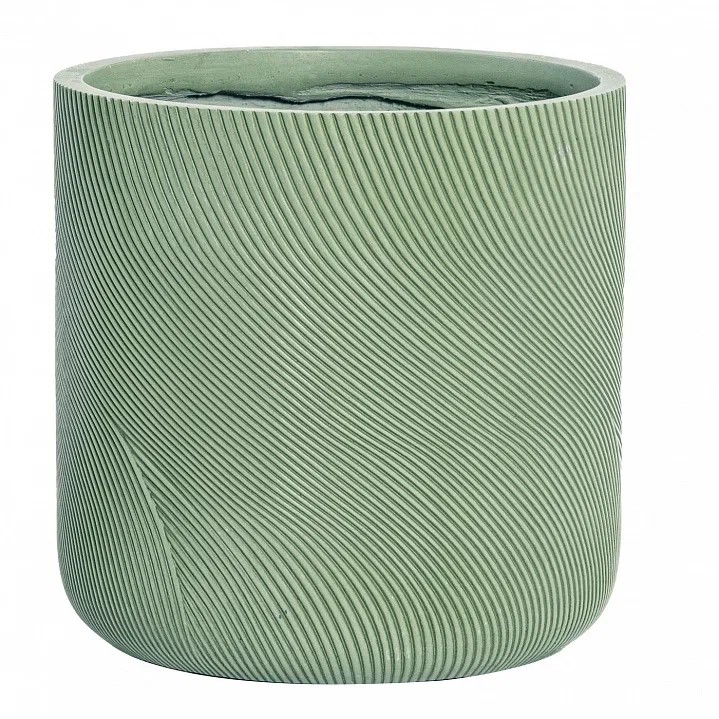 Кашпо Флоу Ваза 8л 24х24см зеленый, файберстоун арт.FLOR24-GRN по цене 