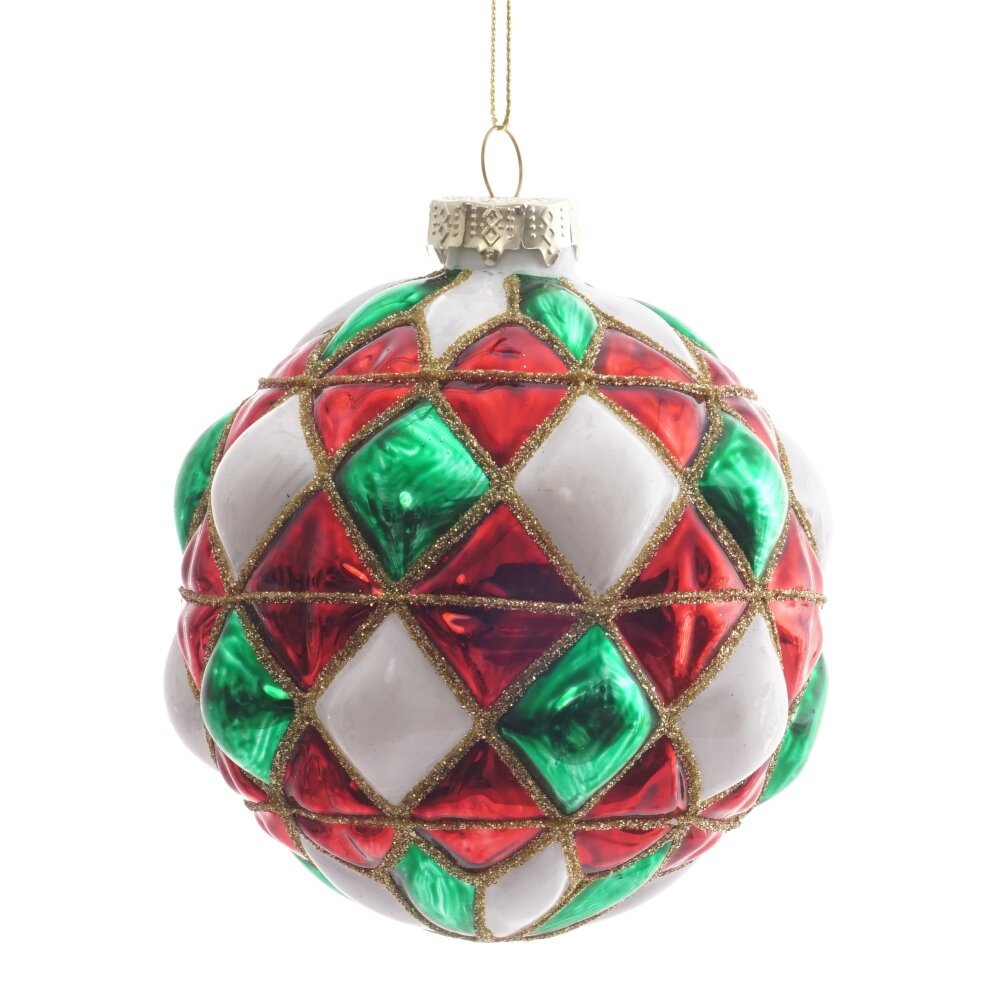 Украшение новогоднее Шар 10х10х12см, стекло арт.805527 по цене 