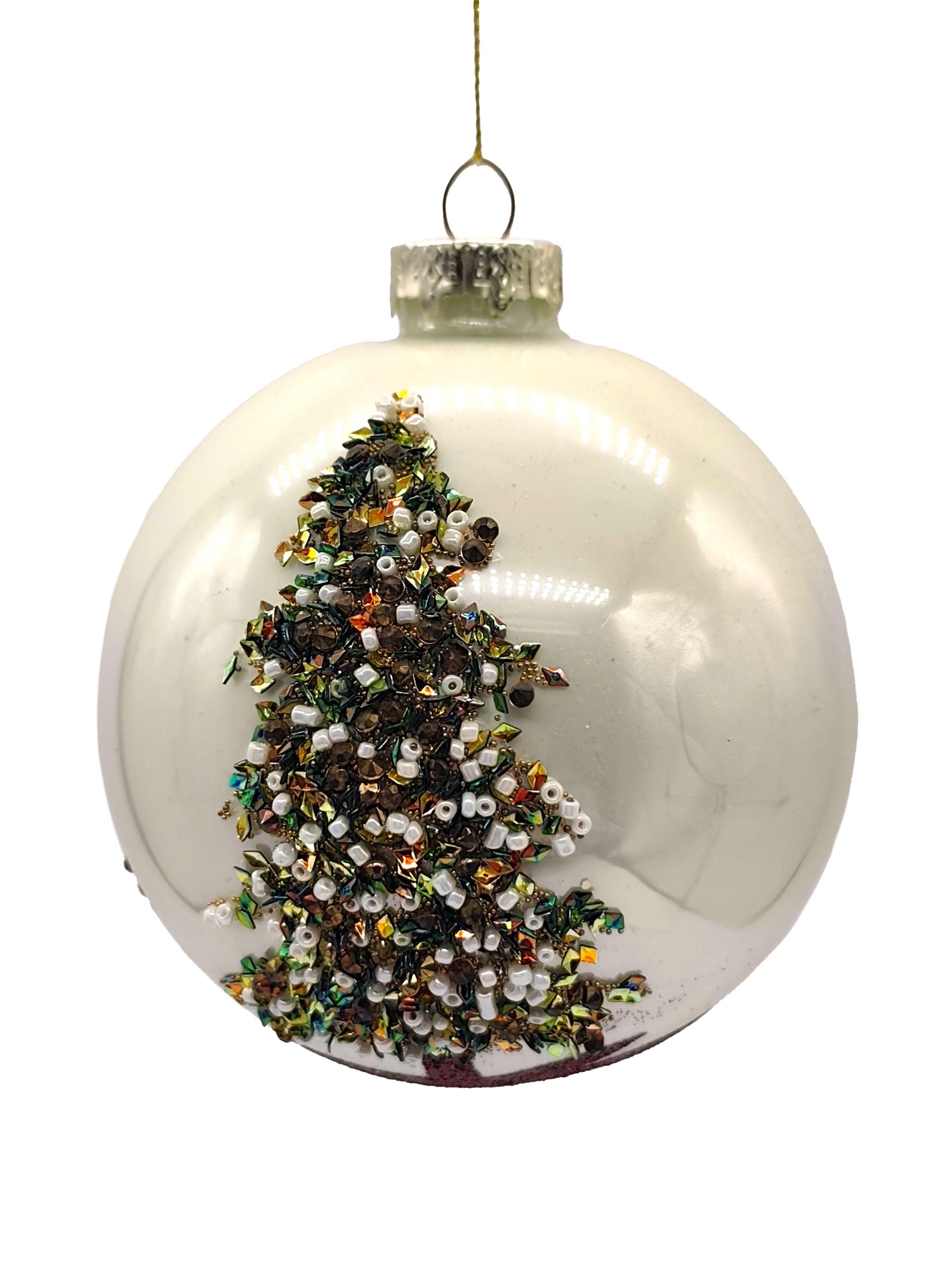 Украшение новогоднее Шар Елка 8см, стекло арт.95435 по цене 