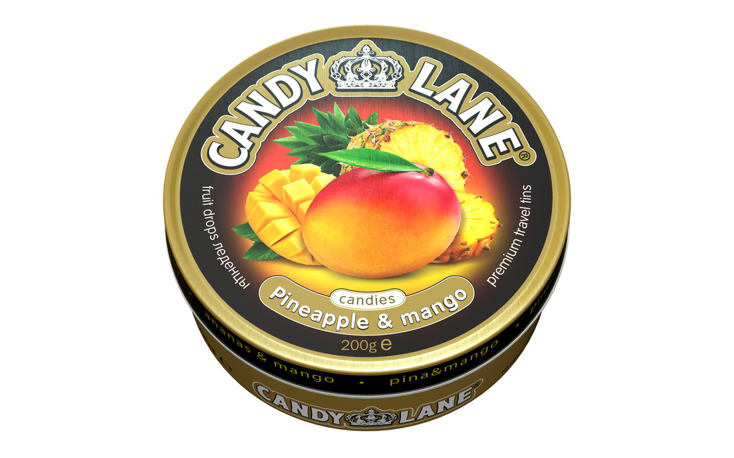 Леденцы Кэнди Лэйн фрукт. ананас и манго,ж/б по цене 