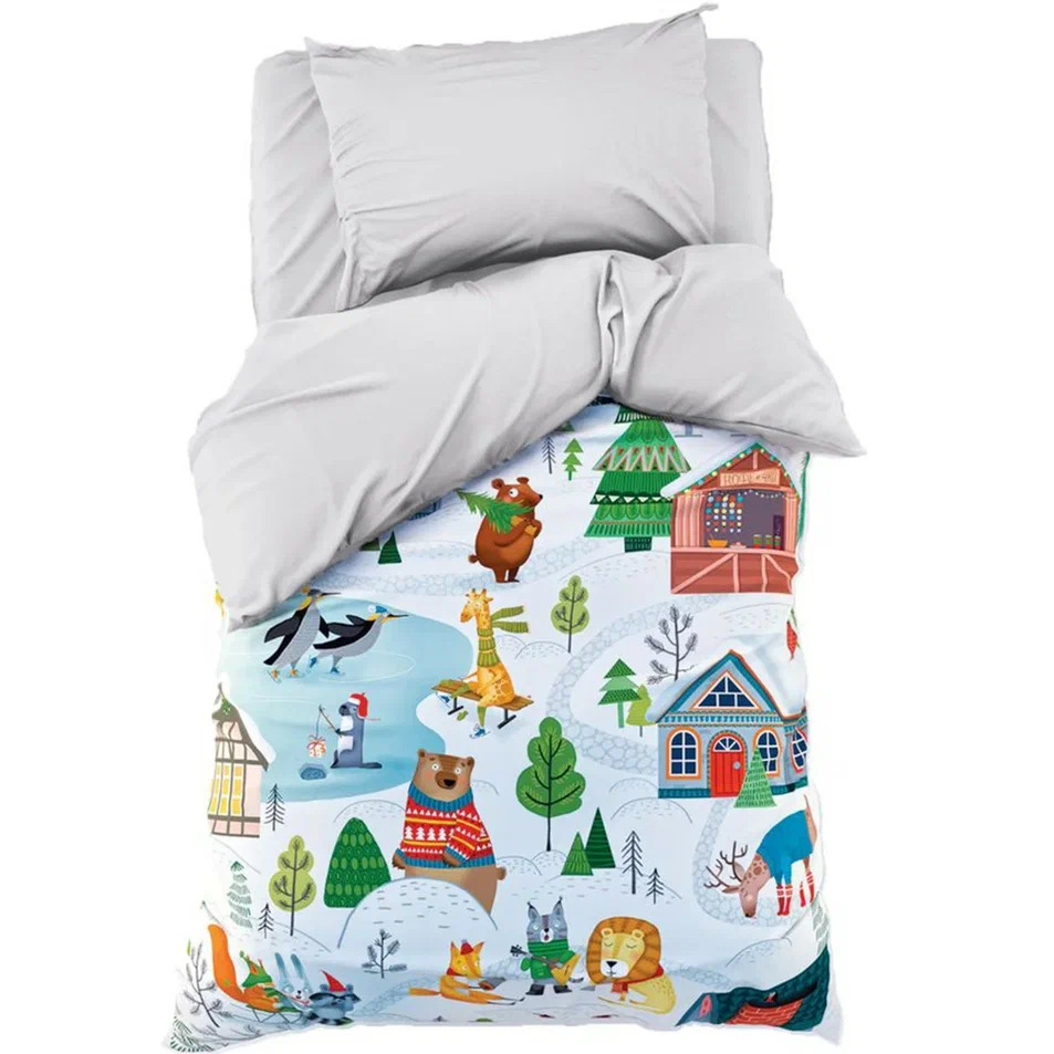 Постельное белье Этель 1,5сп Зимние забавы 143х215см, 150х214см, 50х70см 1шт арт.4349481 по цене 