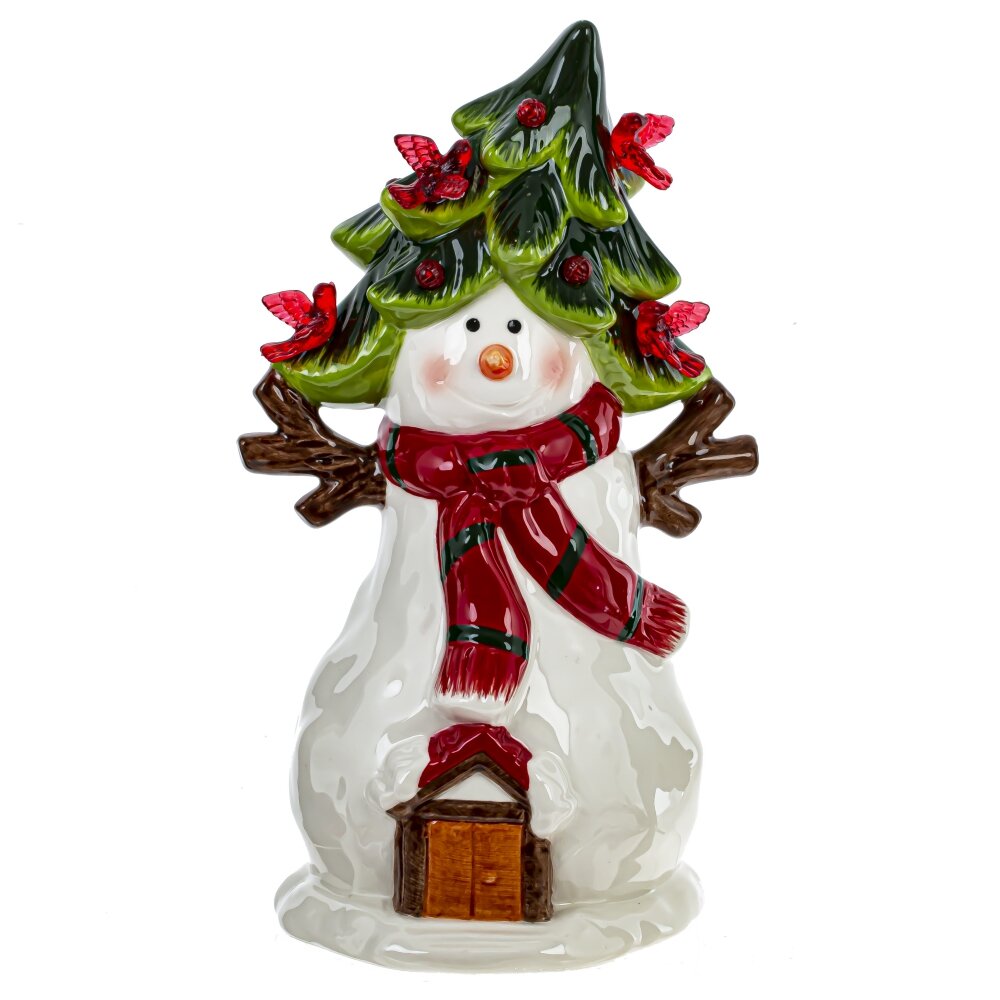 Фигурка декоративная Снеговик с подсветкой 13х11х23см, керамика арт.811757 по цене 