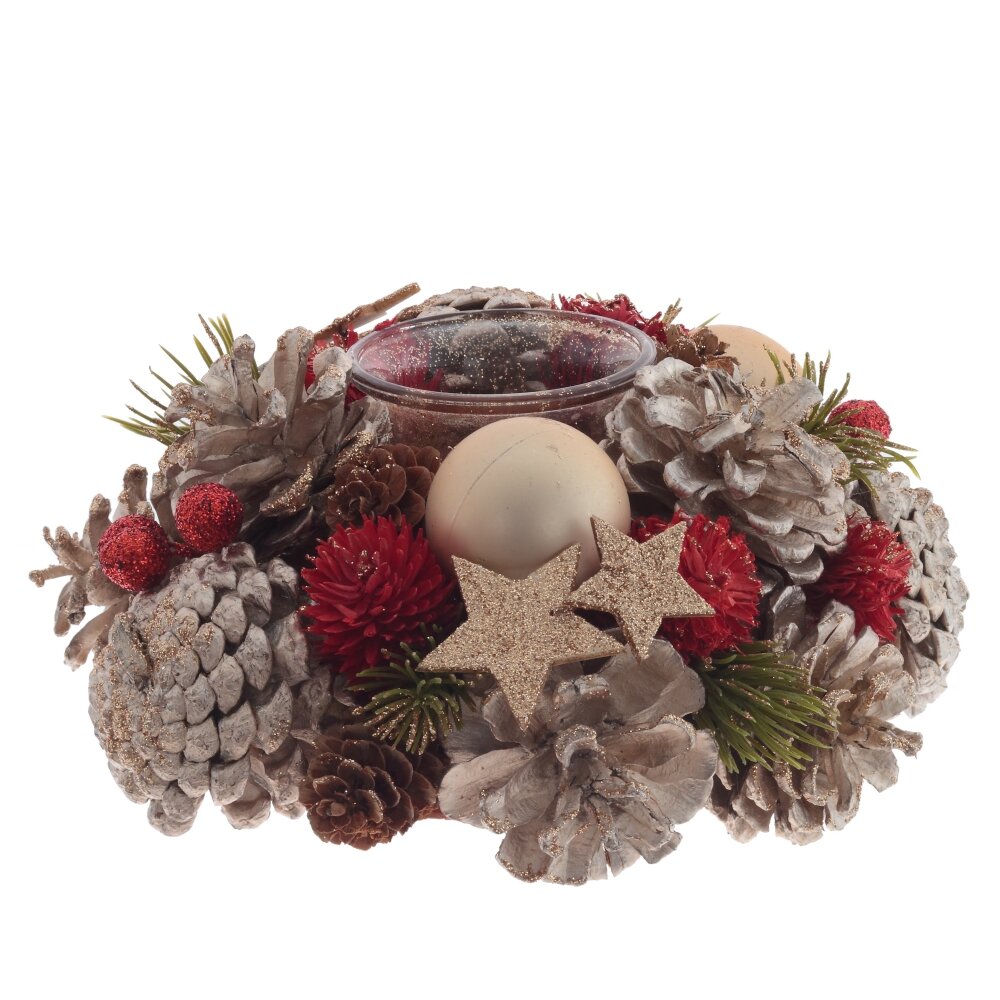 Подсвечник Новогодняя композиция 14х14х14см арт.808755 по цене 