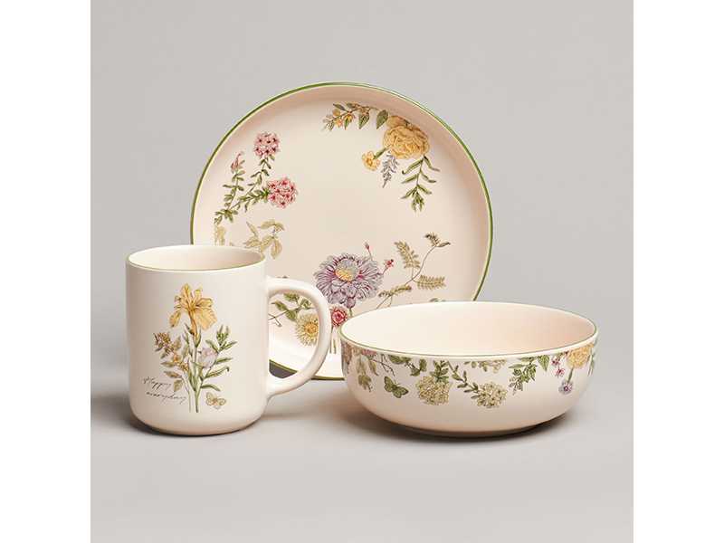 Набор посуды Лефард Весенние цветы 3пр, фарфор арт.260-1034 по цене 