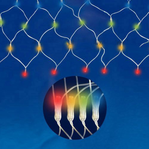 Сетка светодиодная с контроллером Разноцветная 2,5х2 м, 240 светодиодов по цене 