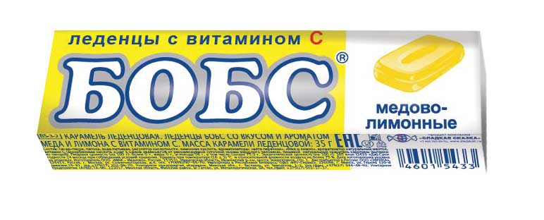 Леденцы Бобс медово-лимонный, с витамином с по цене 