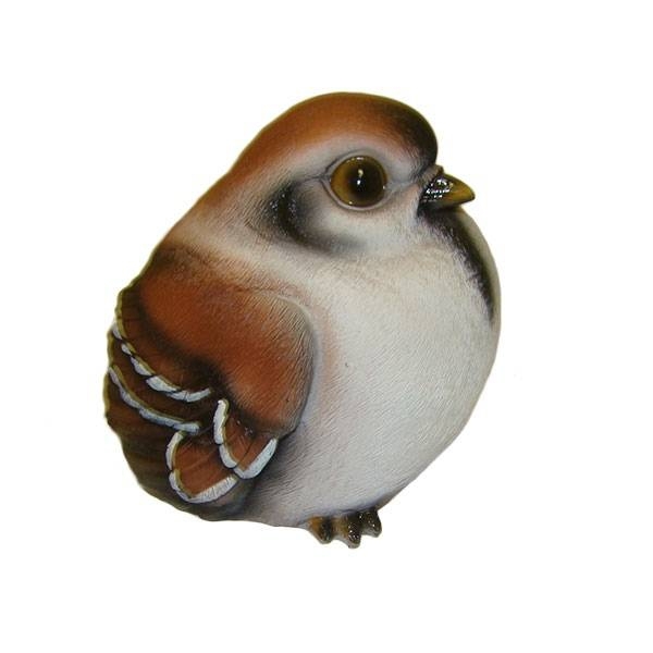 Фигура декоративная садовая Воробей большой, полистоун 24х21х21см по цене 