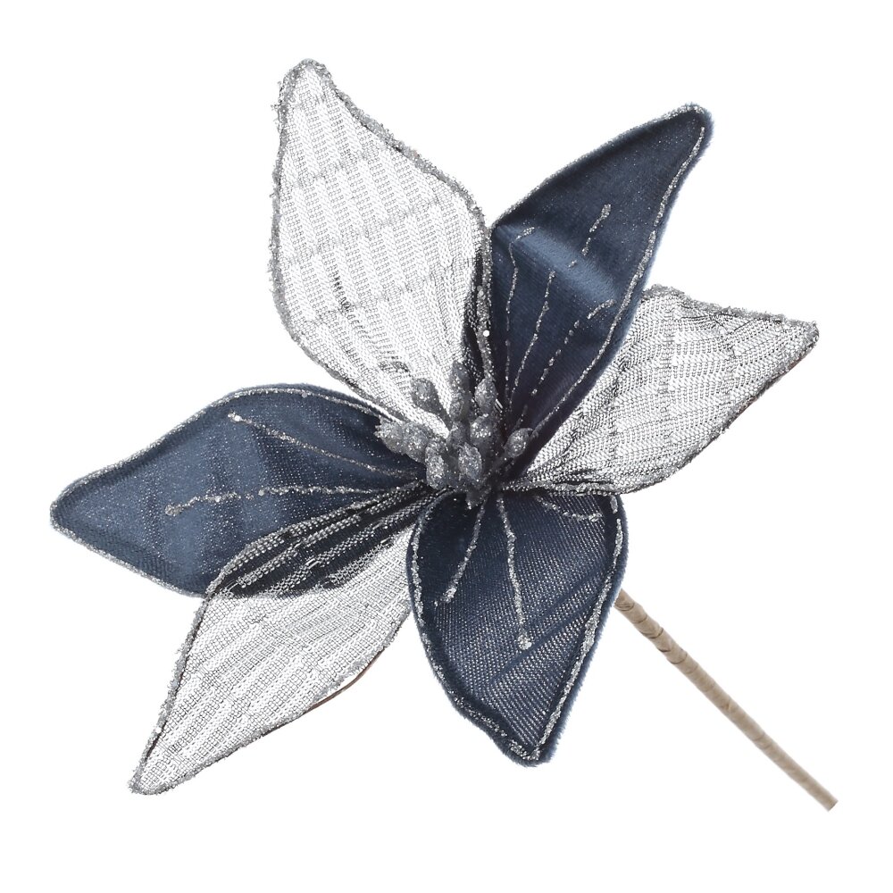 Цветок искусственный Пуансеттия 15х15х35см арт.824311 по цене 