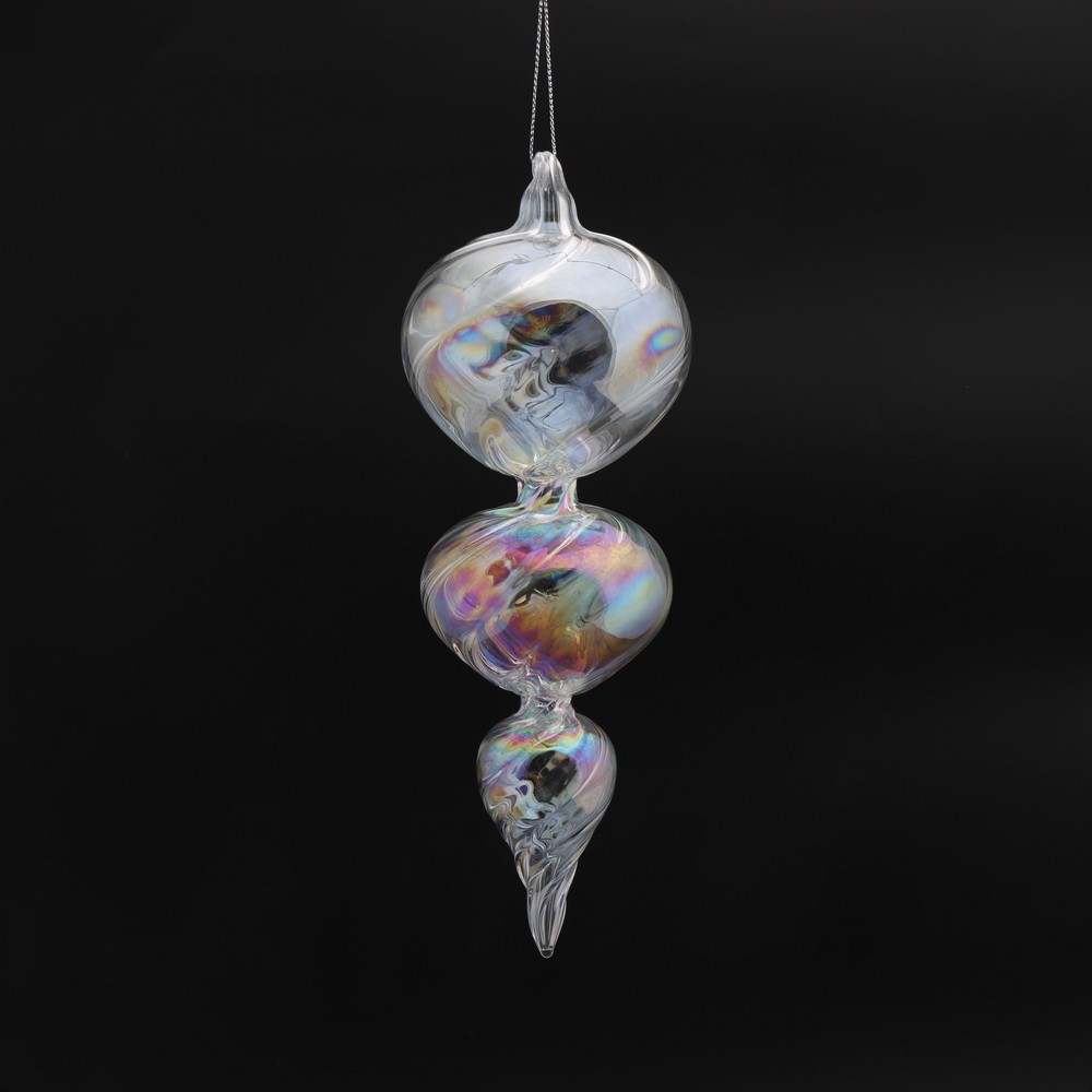 Украшение новогоднее подвесное Капля 8х20х8см стекло арт.90841 по цене 