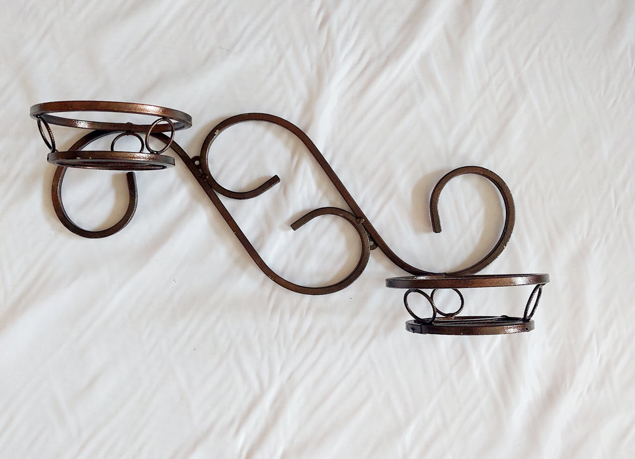 Подставка кованая для цветов на 2 горшка Завиток 61х20х28см арт.К38 по цене 