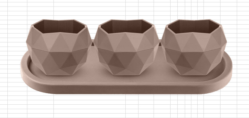 Кашпо Топаз 0,45л на подставке Амалия мокачино, пластик арт.КШ-0711 по цене 