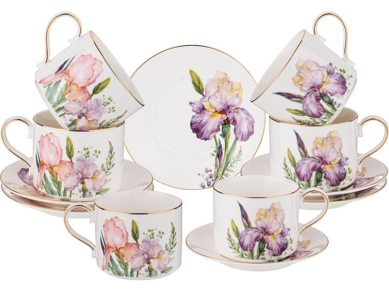 Набор чайный Лефард Ирисы на 6пер. 12пр. 300мл фарфор арт.590-470 по цене 