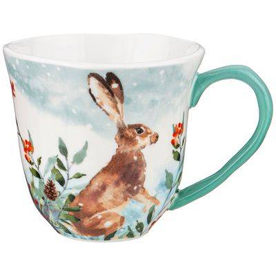 Кружка Лефард Заяц фарфор голубой 450мл по цене 