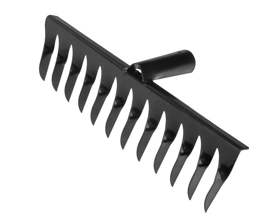 Грабли стальные, 300 мм, 12 витых зубьев, без черенка, Сибртех по цене 