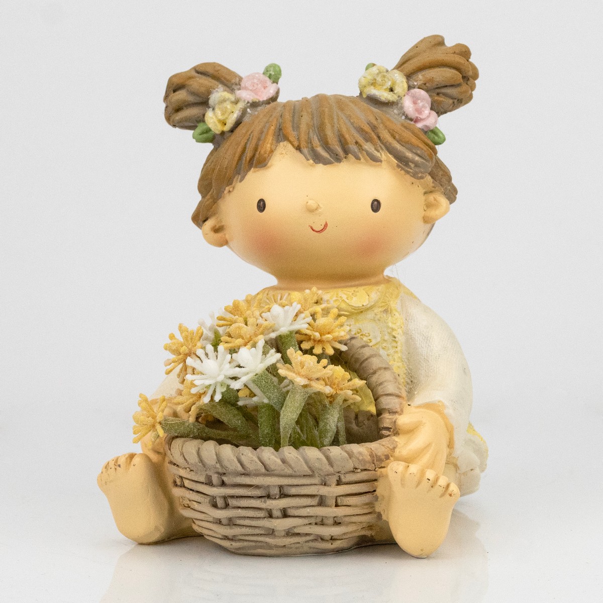 Фигура садовая  Девочка с корзинкой 11,5x8,5x10см, полирезин по цене 