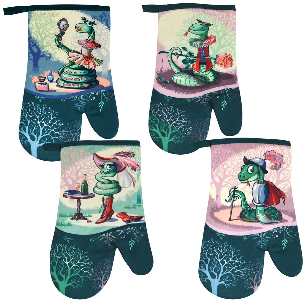 Прихватка-рукавица Светский образ 17х27см 4в арт.HN88-506 по цене 