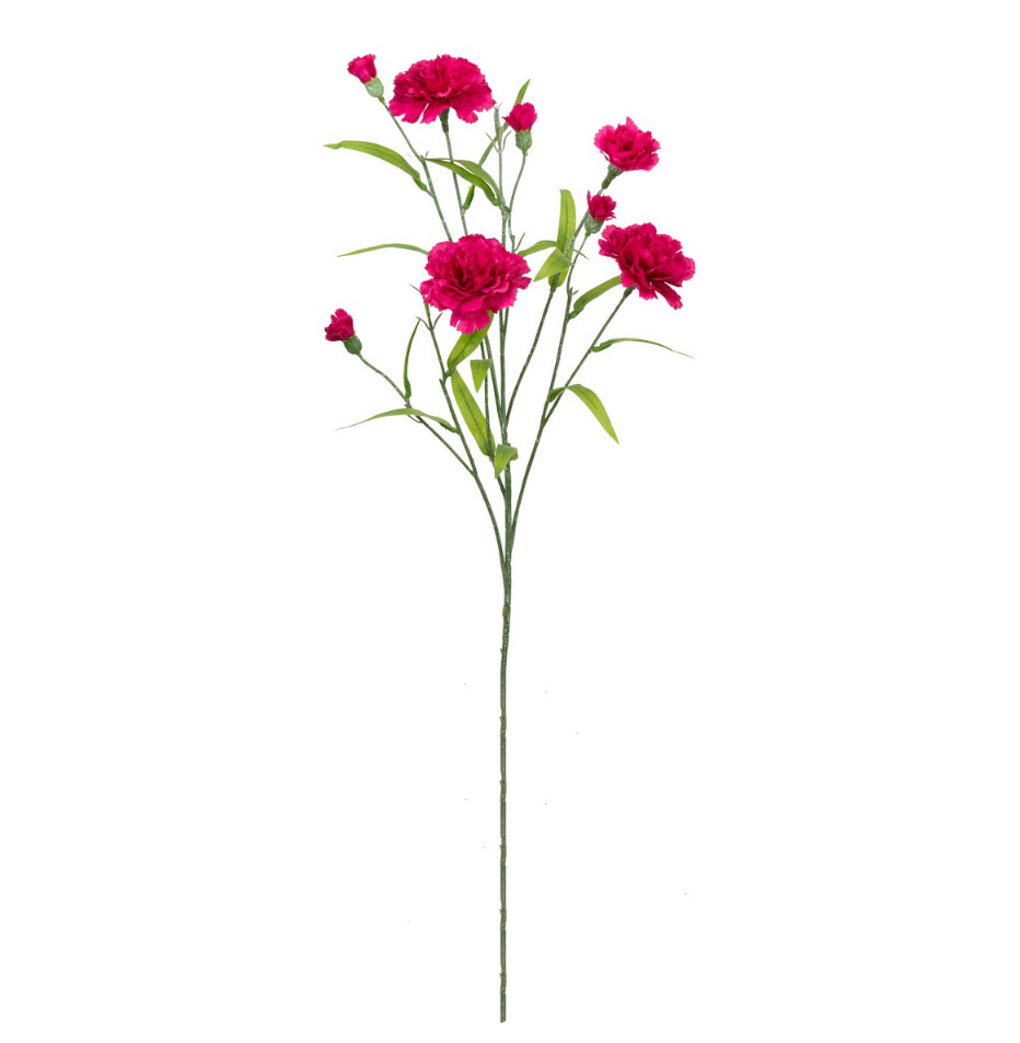 Цветок искусственный Гвоздика кустовая 70см, красный по цене 