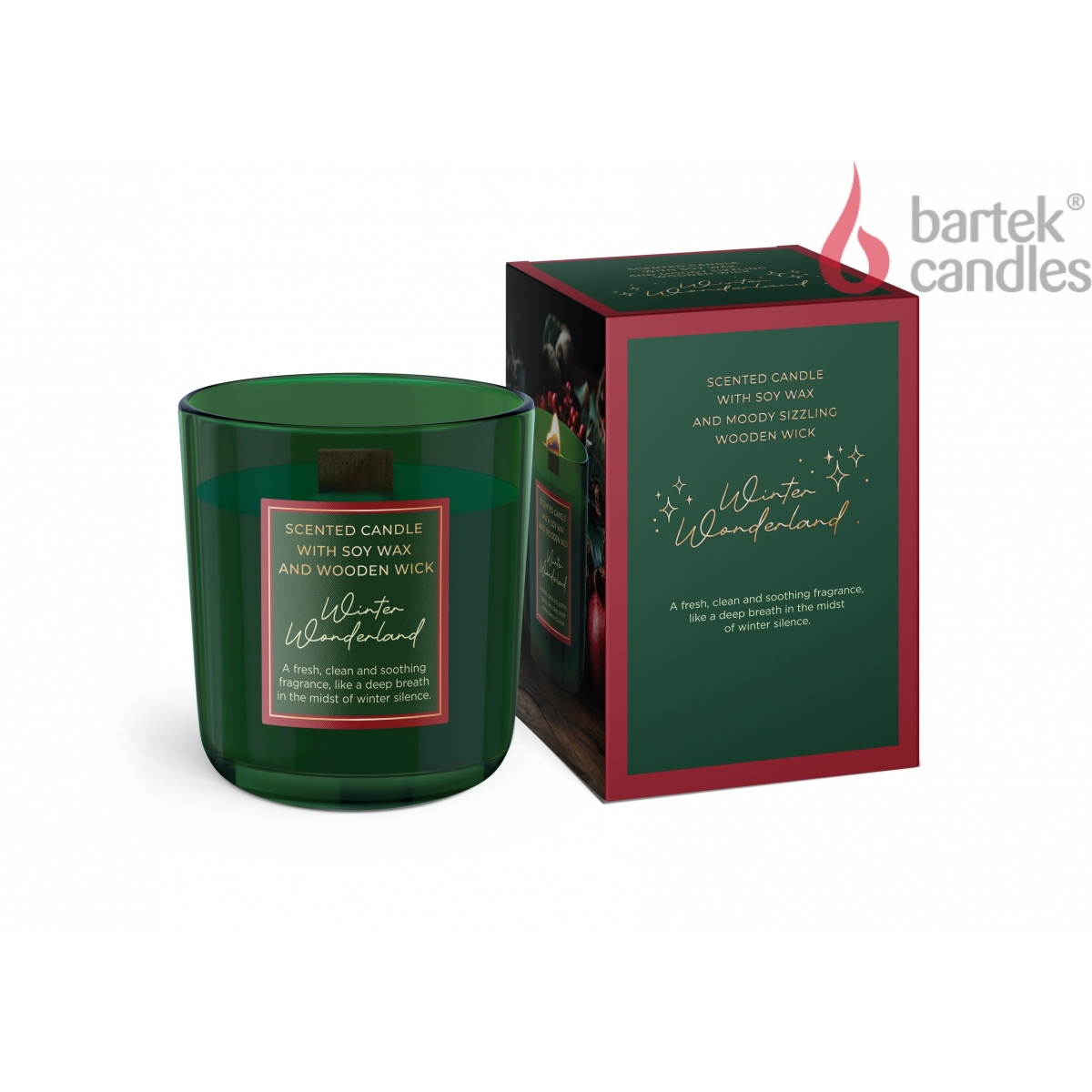 Свеча ароматизированная в стакане с дер фитилем Зимняя страна чудес 150 гр по цене 