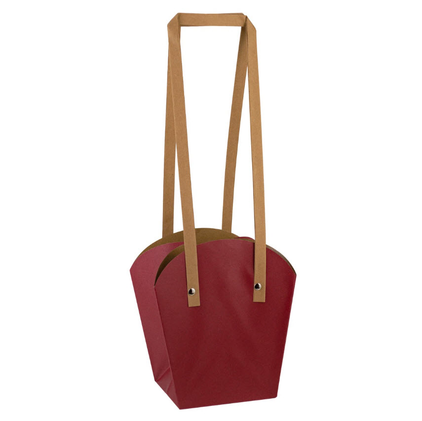 Пакет для цветов бумага 18,5х16,5х11,5см, красный по цене 