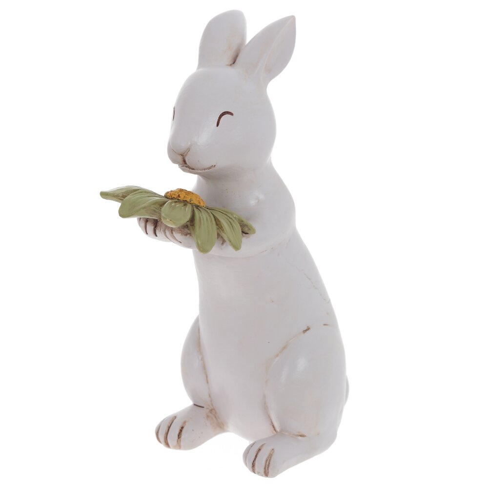 Фигурка декоративная Заяц с цветком 7х13х20см арт.797084 по цене 