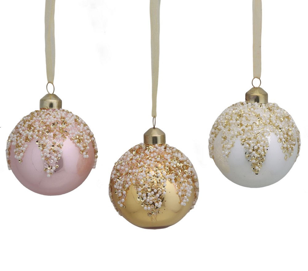 Украшение новогоднее Шар 8см цвет в ассортименте стекло арт.90865 по цене 