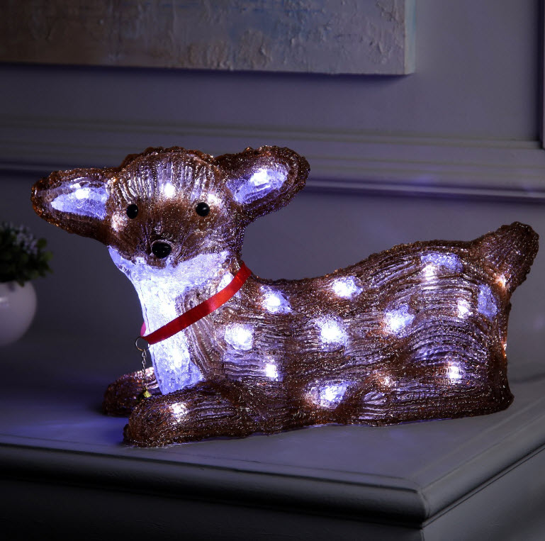 Фигура светодиодная Олененок 22×40×17см, акрил 40 LED, белый арт.9591263 по цене 