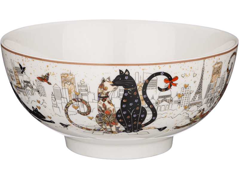 Салатник Парижские коты 15х7см 650мл фарфор арт.104-832 по цене 