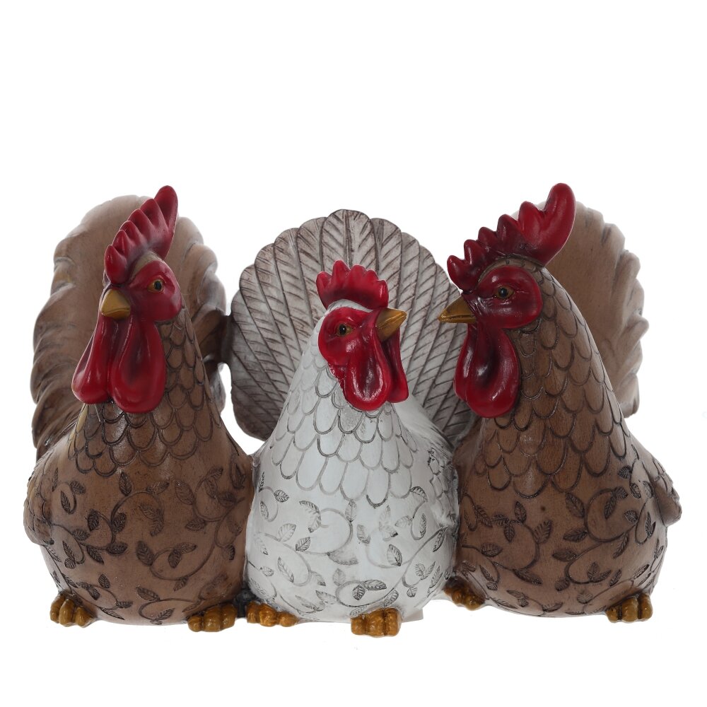 Фигурка декоративная Курица с петухами 22х15х15см арт.816128 по цене 