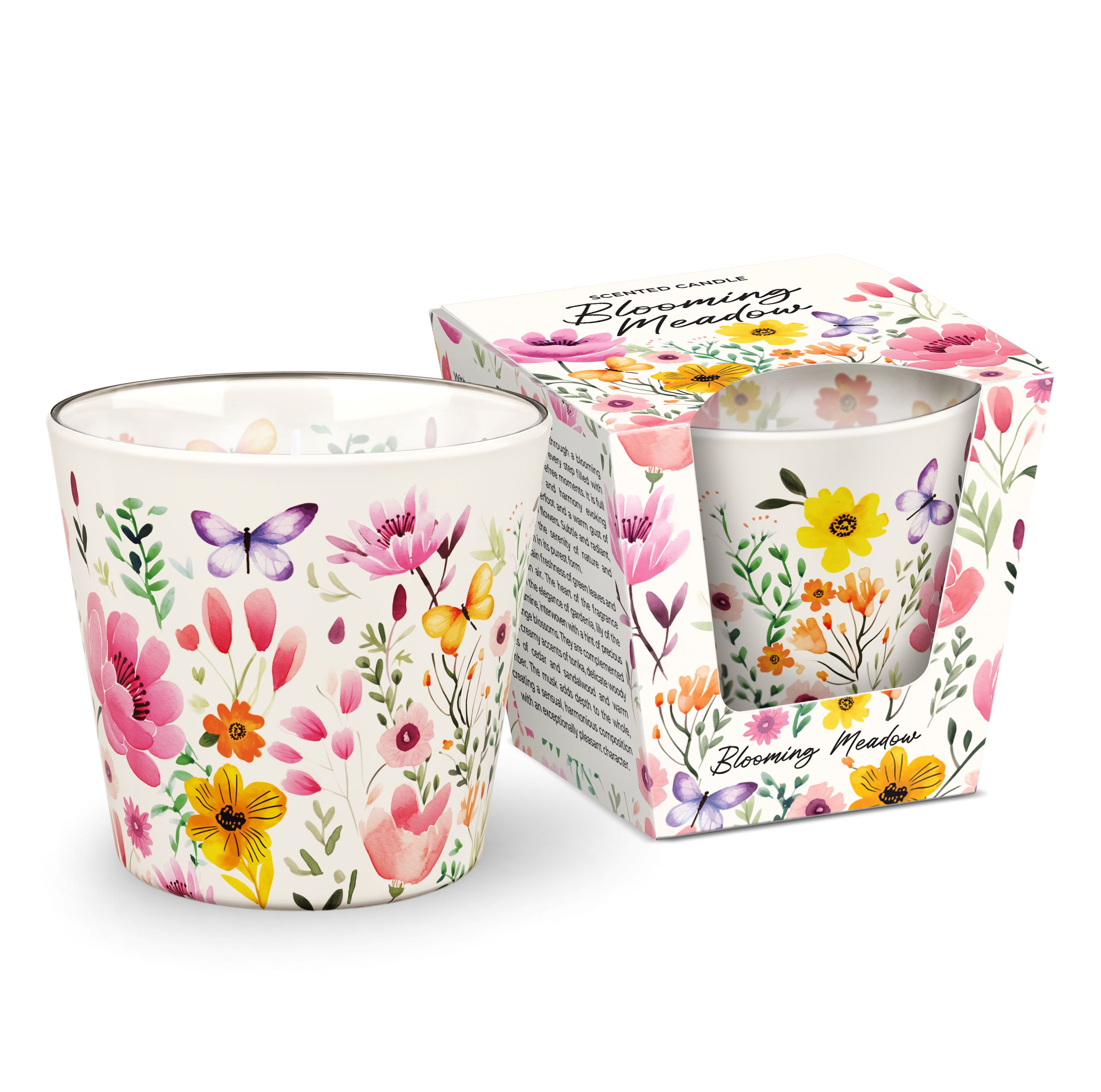 Свеча ароматизированная в стакане Цветущий Луг 115гр по цене 